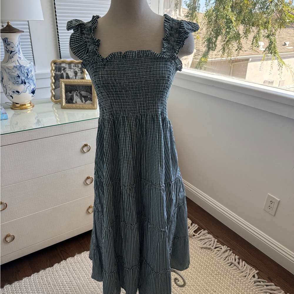 Hill House Green Gingham Ellie flutter Sundress